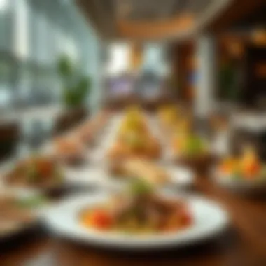 International Culinary Delights in Downtown Dubai Colorful dishes from various international cuisines