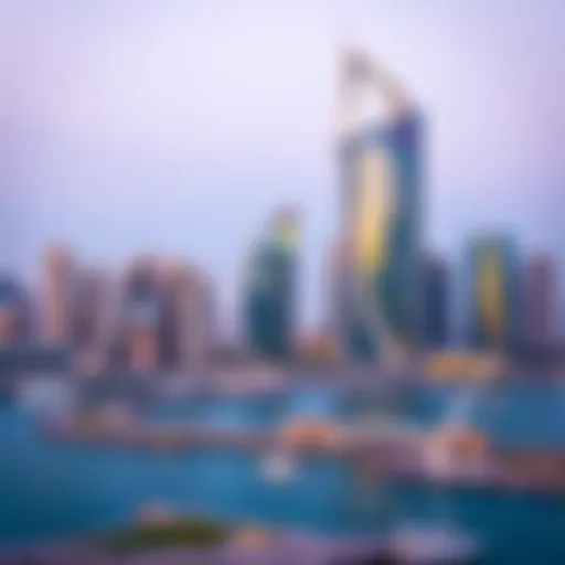 Stunning view of Al Habtoor Tower against the skyline of Business Bay