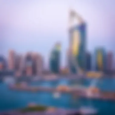 Al Habtoor Tower Against the Business Bay Skyline Stunning view of Al Habtoor Tower against the skyline of Business Bay