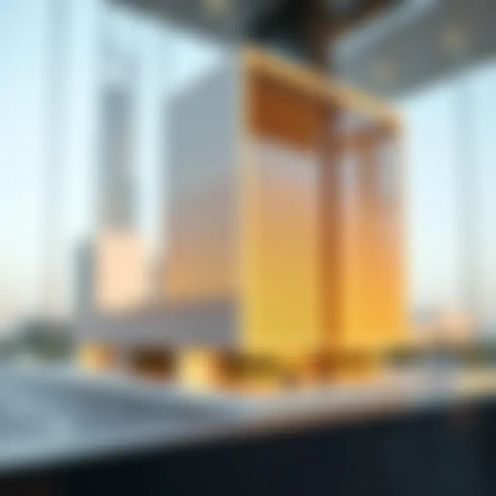 Innovative Design of Al Hudaiba Awards Building Architectural model of the Al Hudaiba Awards Building emphasizing its innovative design