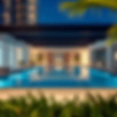 Luxurious amenities offered at AVA including pools and recreational areas.