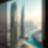 Stunning view of Beach Vista Tower 02 against Dubai skyline