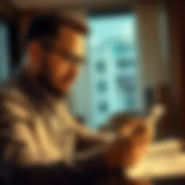 A businessman analyzing investment options