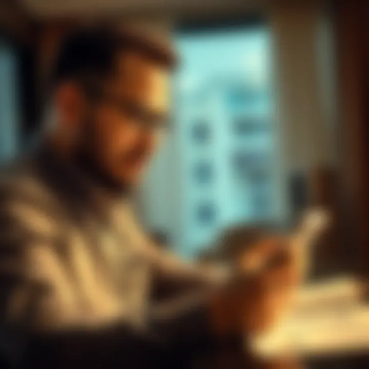 A businessman analyzing investment options