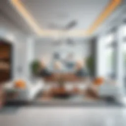 Elegant living room design showcasing modern decor elements