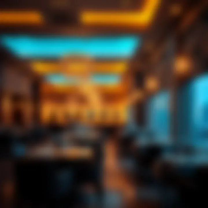 Ambiance of Dubai Marina Restaurants An inviting restaurant atmosphere with ambient lighting
