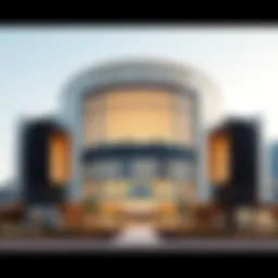 Stunning view of the District One Sale Centre showcasing its modern architectural design
