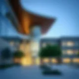 A modern school building in Dubai Land showcasing contemporary architecture