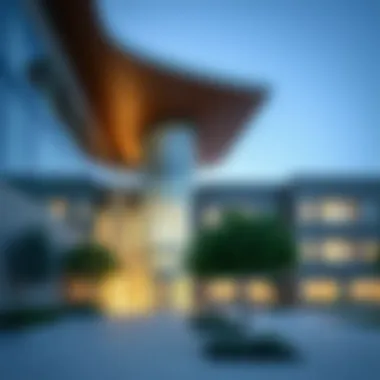 Modern School Architecture in Dubai Land A modern school building in Dubai Land showcasing contemporary architecture