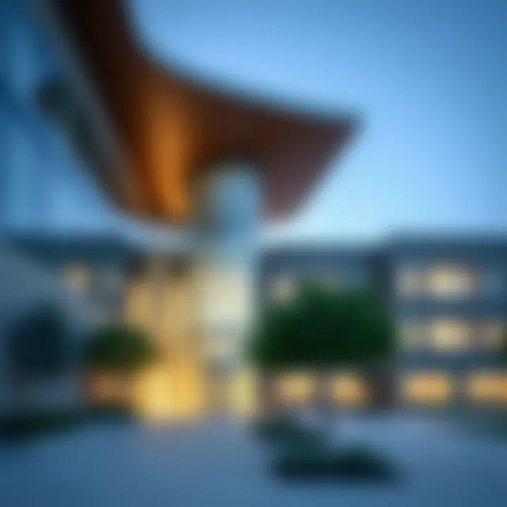 Modern School Architecture in Dubai Land A modern school building in Dubai Land showcasing contemporary architecture