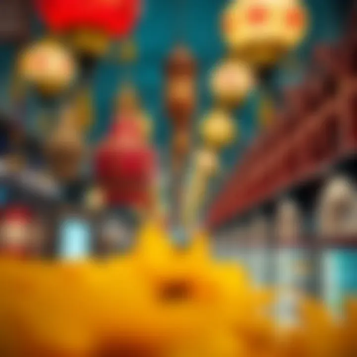 Eid Festivities in Vibrant Marketplaces Lavish Eid decorations in a bustling marketplace