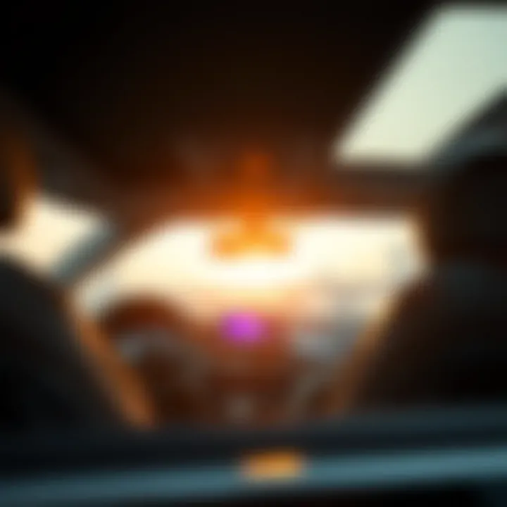 Features of Rental Cars in Dubai Interior of a rental car showcasing features