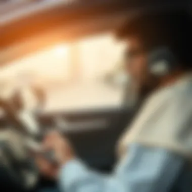 Customer Experience in Car Rentals Customer reviewing car rental service on a mobile device