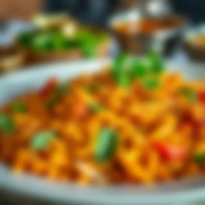 Traditional Biryani: A Culinary Gem A vibrant plate of traditional Indian biryani garnished with fresh herbs