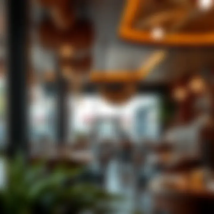 Artistic interior decor reflecting the unique style of a City Walk cafe