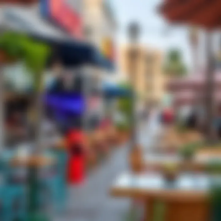 Vibrant outdoor seating area showcasing the cultural vibe of City Walk