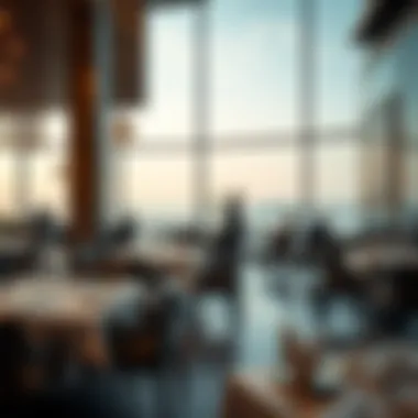 Scenic Elegance in JBR Restaurants An elegant dining experience with a stunning view of the beach