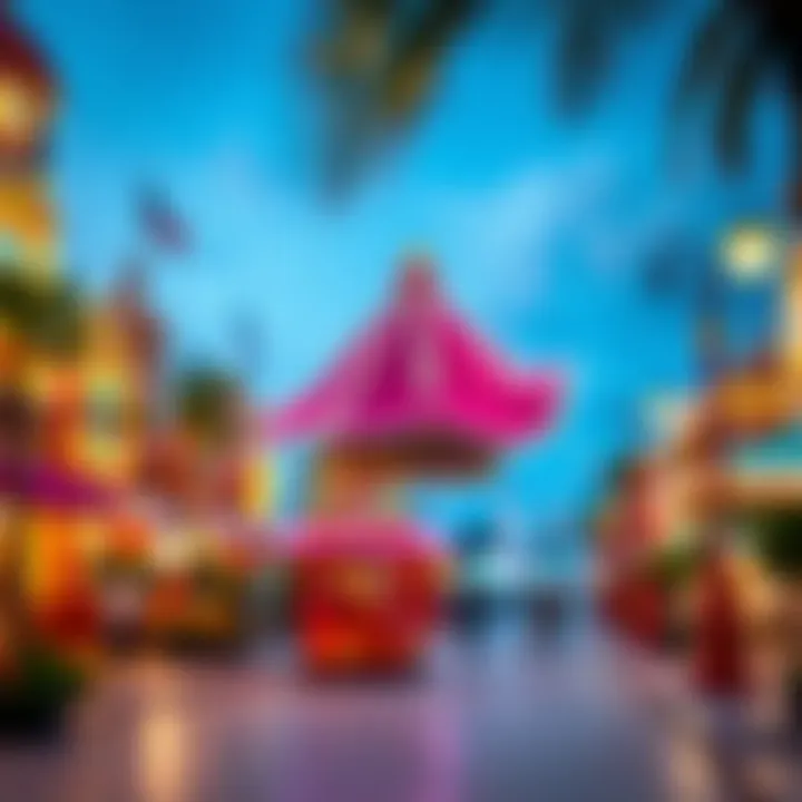 Theme Park Attractions in Dubai Land Vibrant attractions at a theme park in Dubai Land