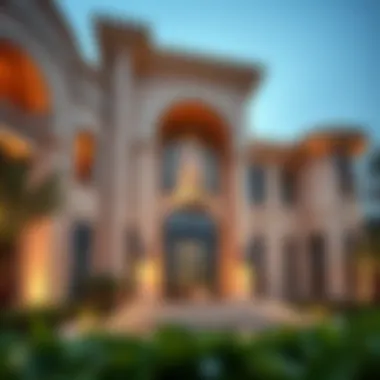 Architectural Beauty of a Dubai Villa Architectural detail of a luxury villa in Dubai