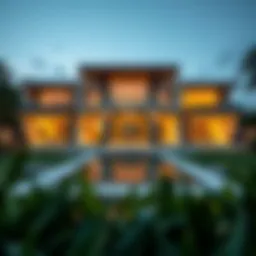 Luxurious villa exterior showcasing modern architecture