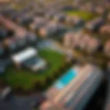 Aerial View of Green Acres Community Stunning view of the Green Acres community in Damac Hills