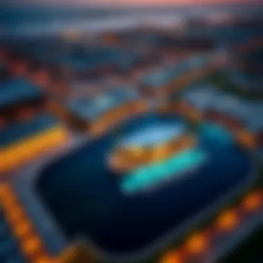 Aerial View of Hilton Hotel Creek Aerial view of Hilton Hotel Creek showcasing its unique architectural design