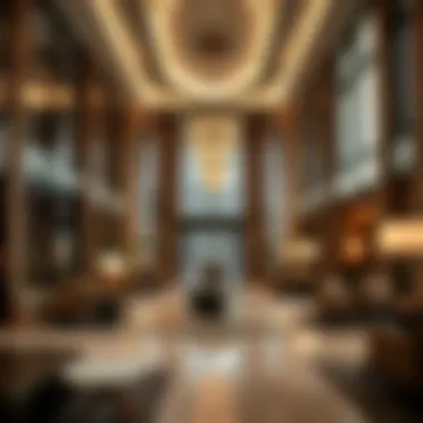 Luxurious Lobby Interior Luxurious lobby interior of Hilton Hotel Creek highlighting modern decor
