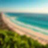 A panoramic view of La Mer Beach showcasing the turquoise waters and sandy shoreline