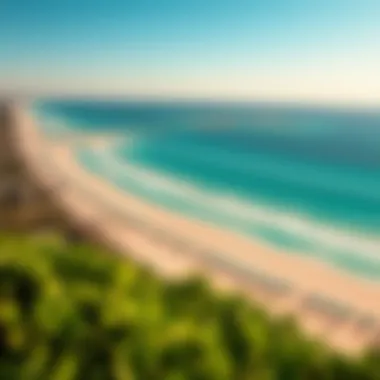 A panoramic view of La Mer Beach showcasing the turquoise waters and sandy shoreline