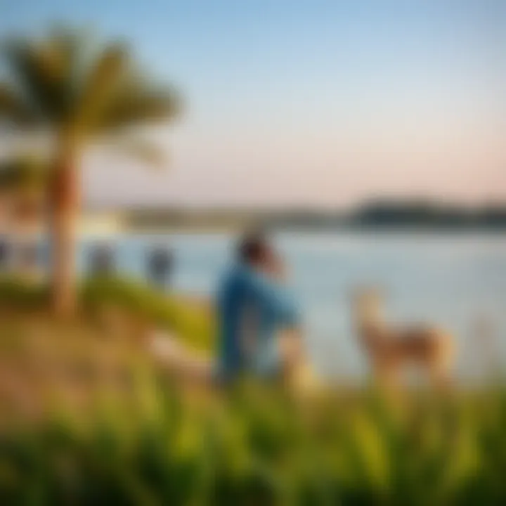 Visitors enjoying recreational activities near Love Lake