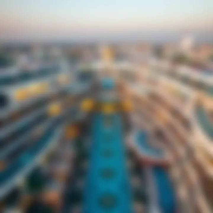 Aerial view showcasing the architectural brilliance of Madinat Zayed Mall