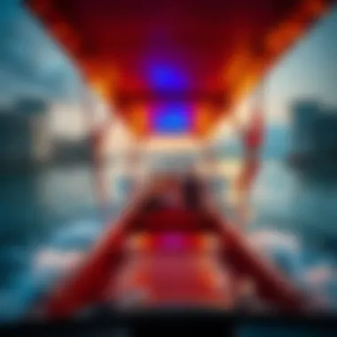 Vibrant Boat Ride Experience A vibrant boat gliding over the water