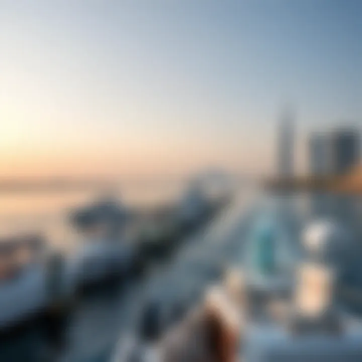 Serene Dubai Waterfront Landscape Serene waterfront along the Dubai coastline