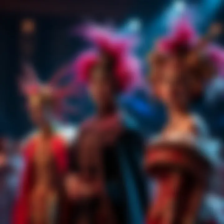 Dazzling Costumes in Performance Performers in elaborate costumes on stage