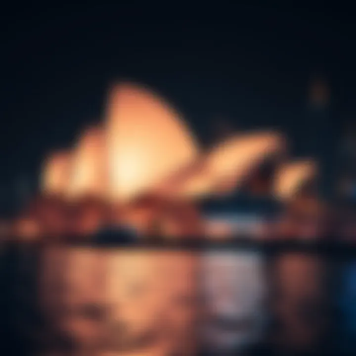Architectural Marvel of the Opera House Illuminated opera house showcasing architectural beauty