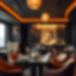 Elegant interior of a high-end Japanese restaurant