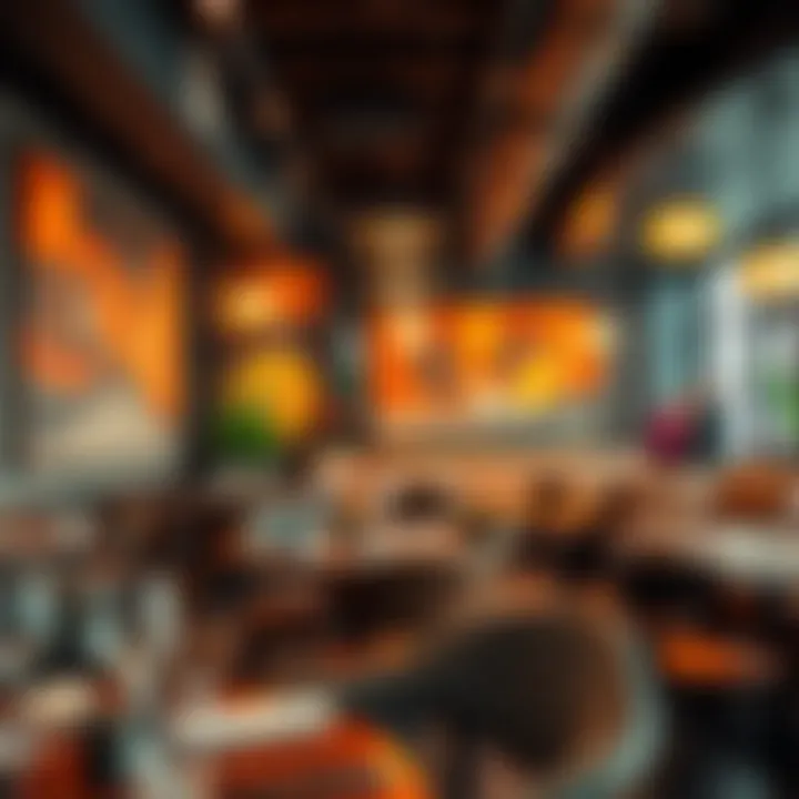 Vibrant Dining Atmosphere Stylish dining setting with vibrant decor