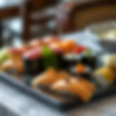 Exquisite Sushi Presentation Artfully presented sushi platter