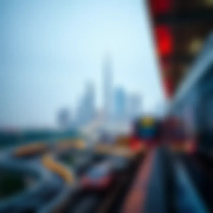 Iconic skyline view from a Red Line station