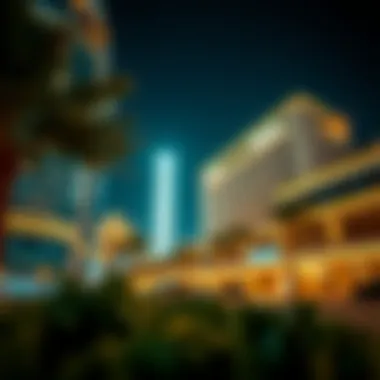 Illuminated Nightscape of Rigga Al Buteen Plaza Night view of Rigga Al Buteen Plaza illuminated