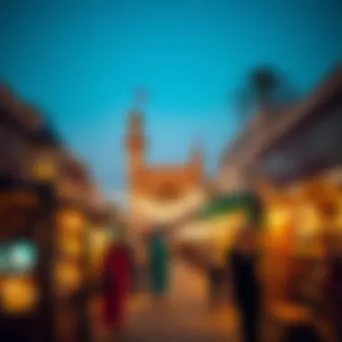 A bustling shopping experience at Souk Al Marfa.