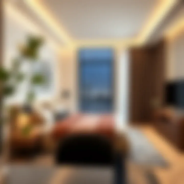 Chic Interior of a Studio Apartment in Rashidiya Modern studio apartment interior showcasing elegant design