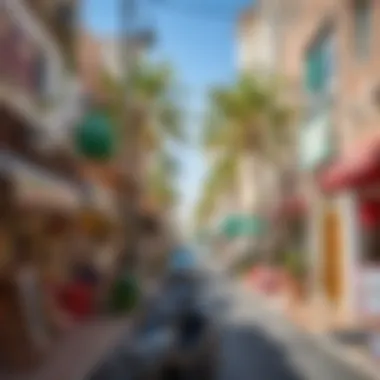 Lively Street Scene in Rashidiya Vibrant neighborhood street view with local shops and cafes