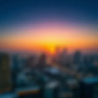 Stunning Sunset Over Rashidiya Skyline View of Rashidiya skyline at sunset