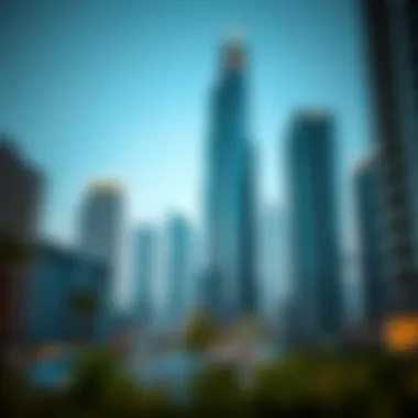 Surrounding urban development near Crown Tower reflecting Dubai's growth