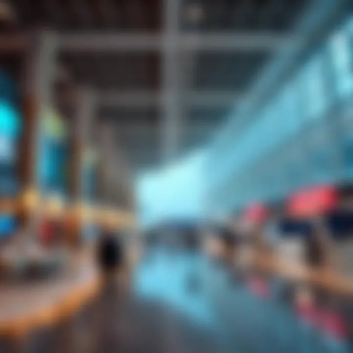 Dynamic Space for International Trade Events Interior layout of the Dubai World Trade Center Exhibition Hall during a major trade event