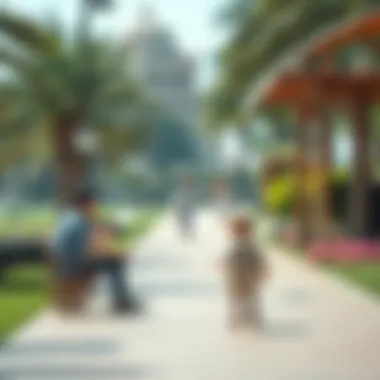 Family Day at a Dubai Park Family enjoying a day at a Dubai park