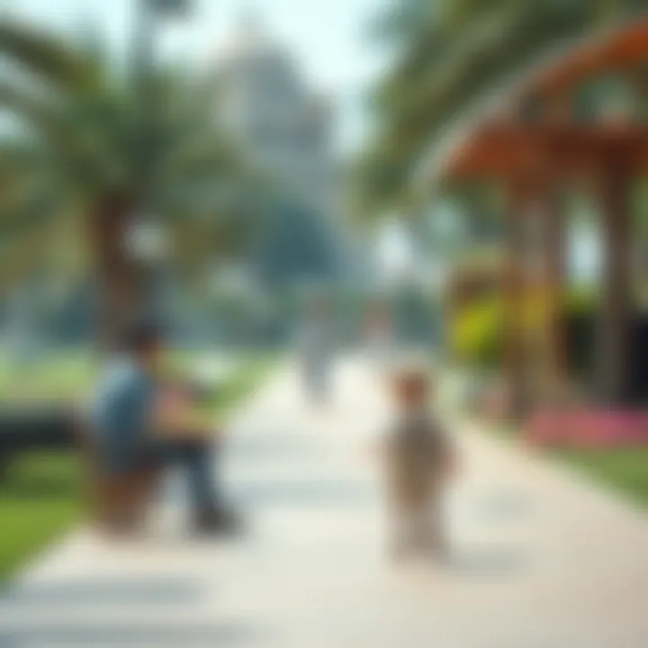 Family Day at a Dubai Park Family enjoying a day at a Dubai park