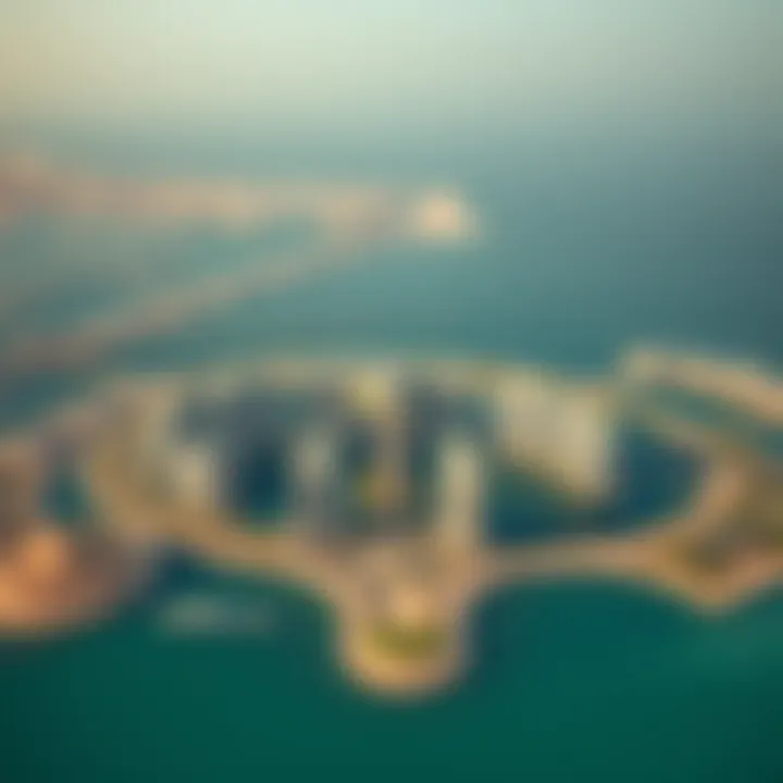 An aerial perspective of the Palm Jumeirah, a modern engineering wonder