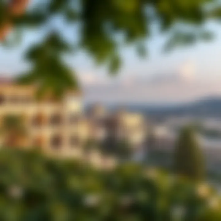 Stunning Architecture of Veneto A panoramic view of the Veneto community showcasing its stunning architecture and lush surroundings.